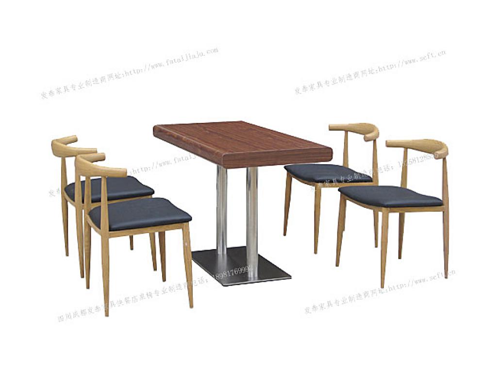 新都快餐桌椅汉堡店桌椅餐厅桌椅食堂餐桌椅四人分体快餐桌椅新都快餐桌椅ft4-075
