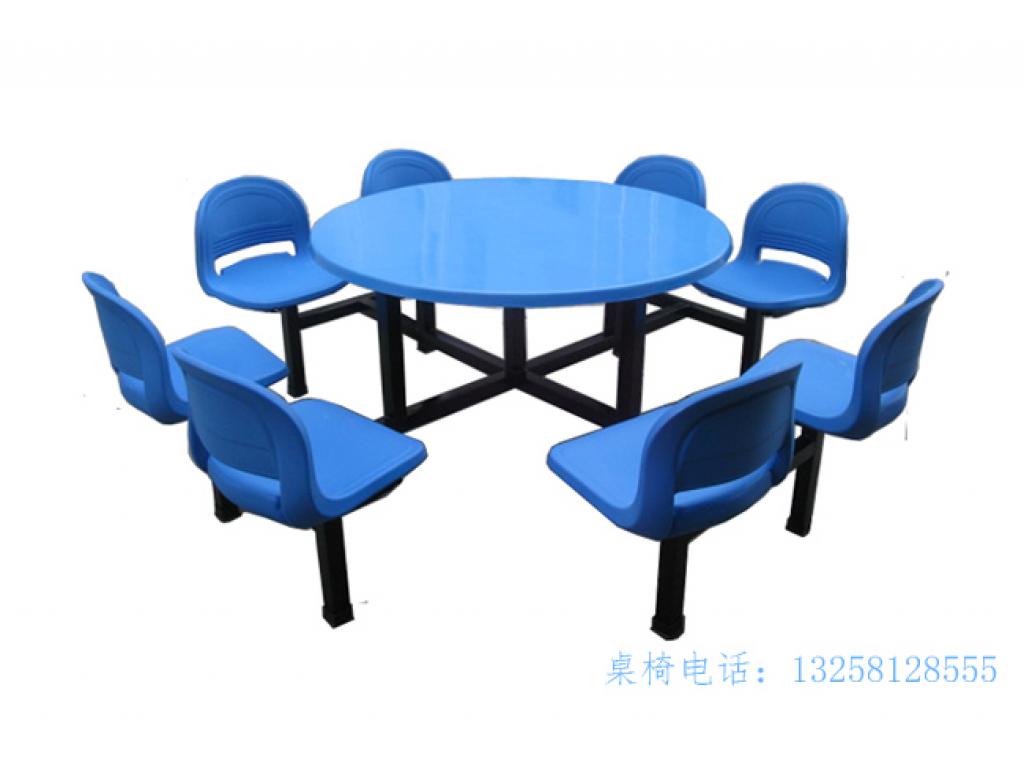 八人连体快餐桌椅食堂餐厅桌椅分体连体 ft8-005