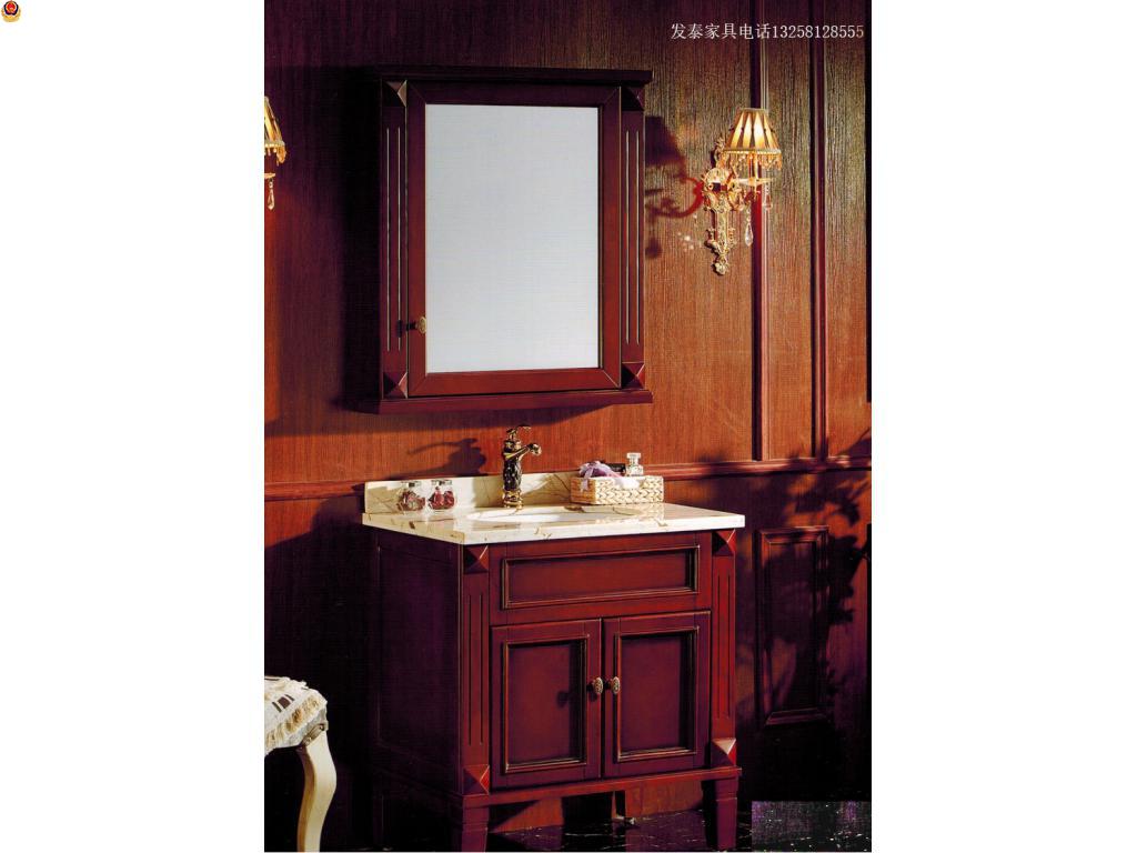卫浴美式橡木浴室柜组合欧式落地式洗脸盆洗手面池实木洗漱台盆池