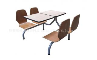 快餐桌椅肯德基餐桌食堂不锈钢连体餐桌椅汉堡店四人位桌椅组合四...