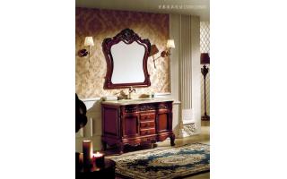 浴室柜子组合橡木实木落地洗手洗脸盆仿古橡木实木浴室柜雕花