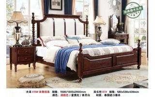 实木床现代新中式1.8米橡胶木白色储物床双人床实木主卧床 床