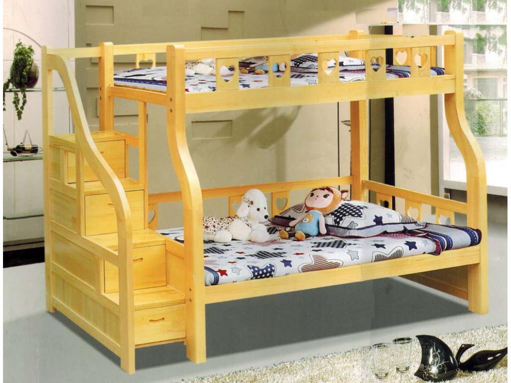 高低床上下铺床两层床成人子母床全实木多功能儿童上下床公寓儿童床双层床儿童实木上下层床 ft-B004