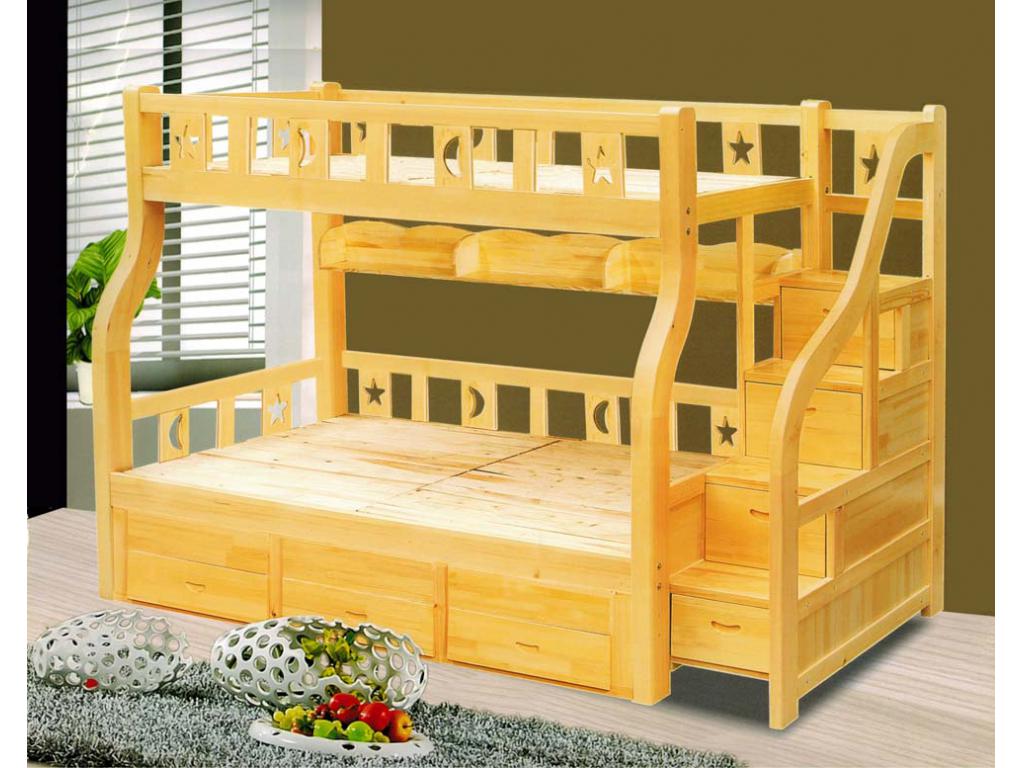 高低床上下铺床公寓儿童床两层床成人子母床全实木多功能儿童上下床双层床儿童实木上下层床ft-B13