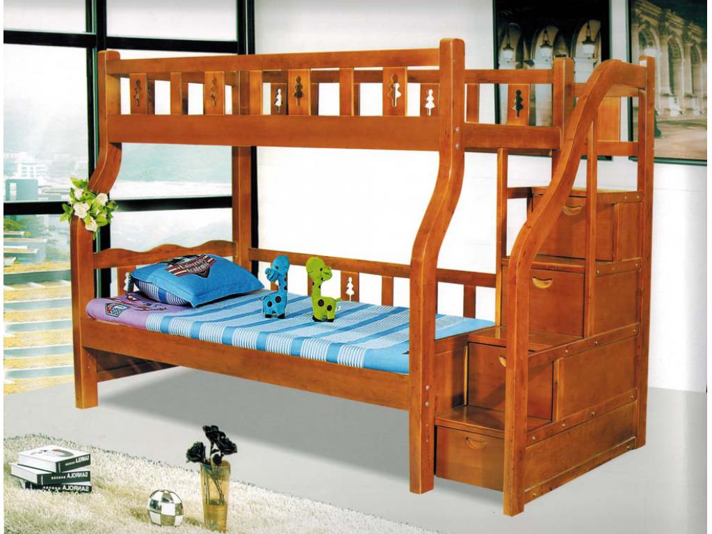 全实木高低床儿童床上下床公寓儿童床双层床成人母子床胡桃木子母床上下铺儿童实木上下层床ft-k1