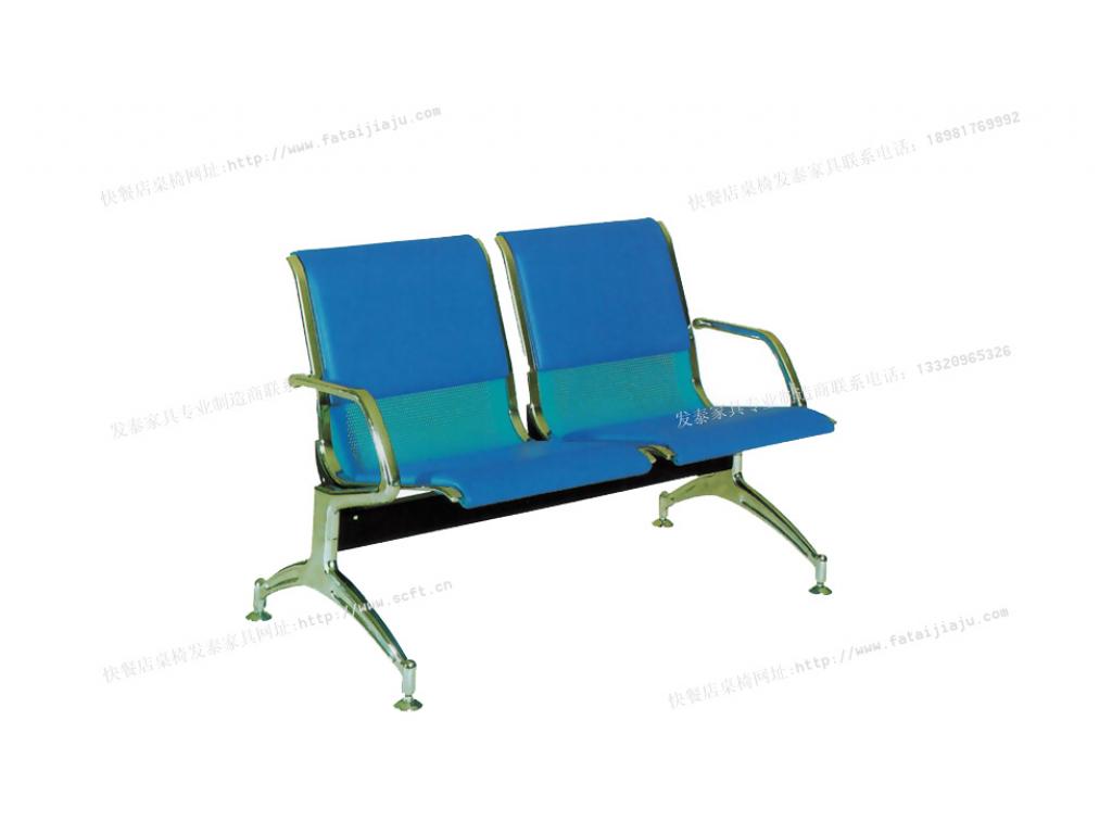 加固新品长凳子休息不锈钢椅靠背不锈钢排椅四人位三人位带垫子排椅ftpy-004