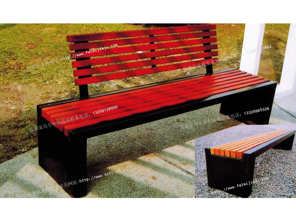 公园椅实木坐凳户外长凳防腐木室外休息凳子排椅ftpy-017