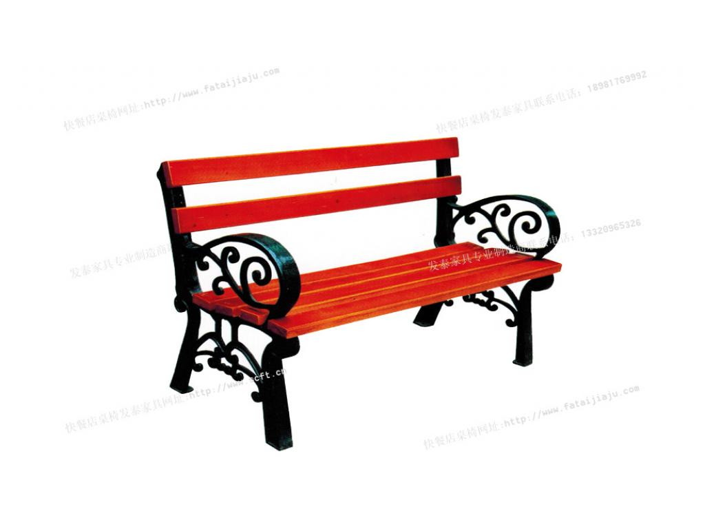 休闲凳子 铸铁公园凳 铸铝公园长条凳 铁艺公园排椅ftpy-039