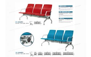 加固新品长凳子休息不锈钢椅靠背不锈钢排椅四人位三人位带垫子f...