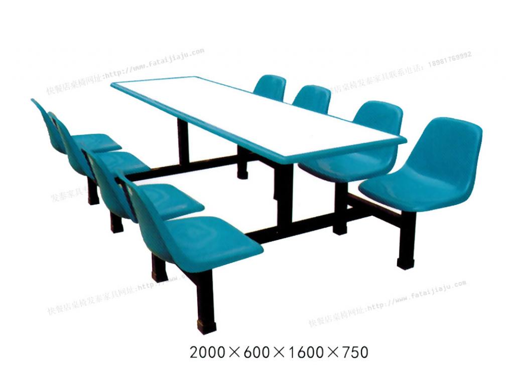 食堂餐桌椅工地食堂小学生食堂餐厅八人连体快餐桌椅八人连体快餐桌椅ft8-022