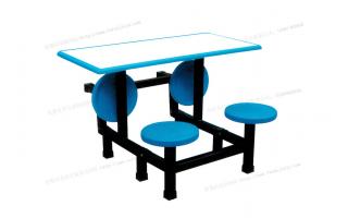 食堂餐桌椅工地食堂小学生食堂餐厅四人连体折叠式快餐桌椅ft4-0042