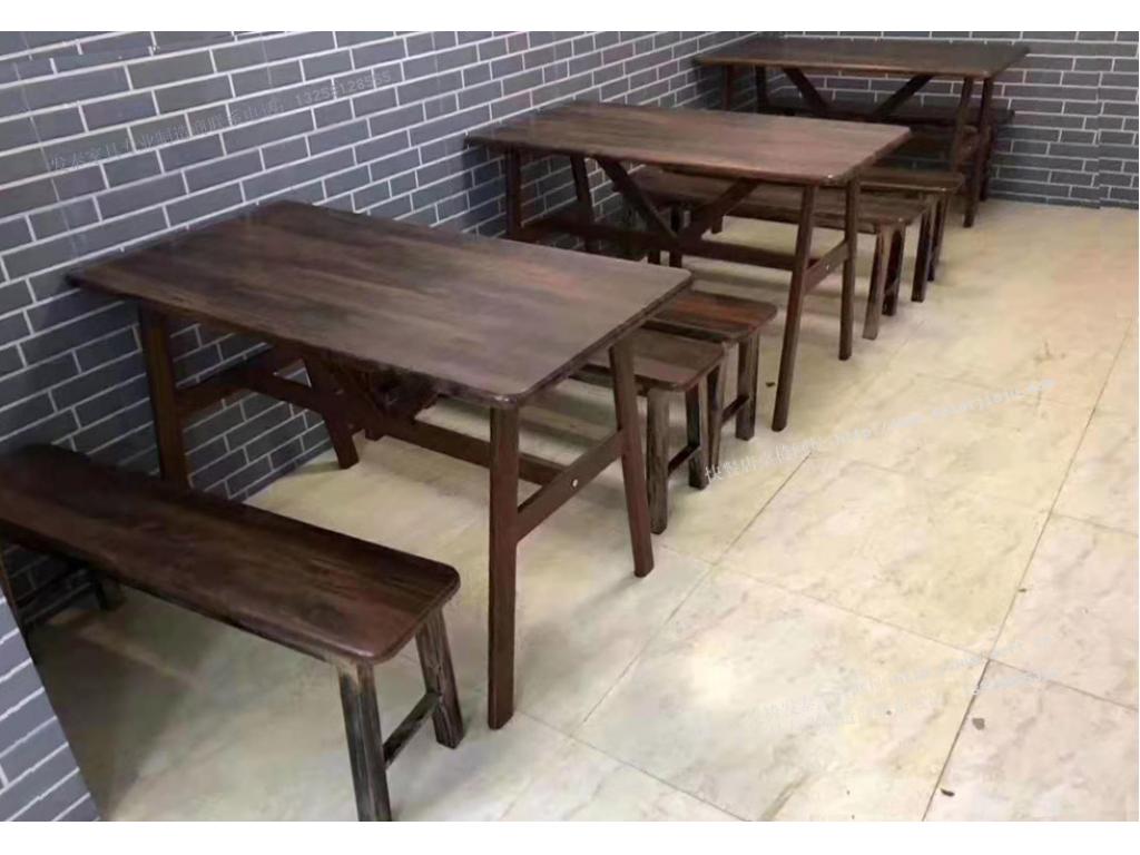 食堂餐桌椅长凳子餐桌椅快餐店桌椅四人分体快餐桌椅ft4-125