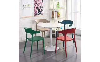 塑料餐椅塑料六角椅餐厅圆桌椅四人分体快餐桌椅ft4-145