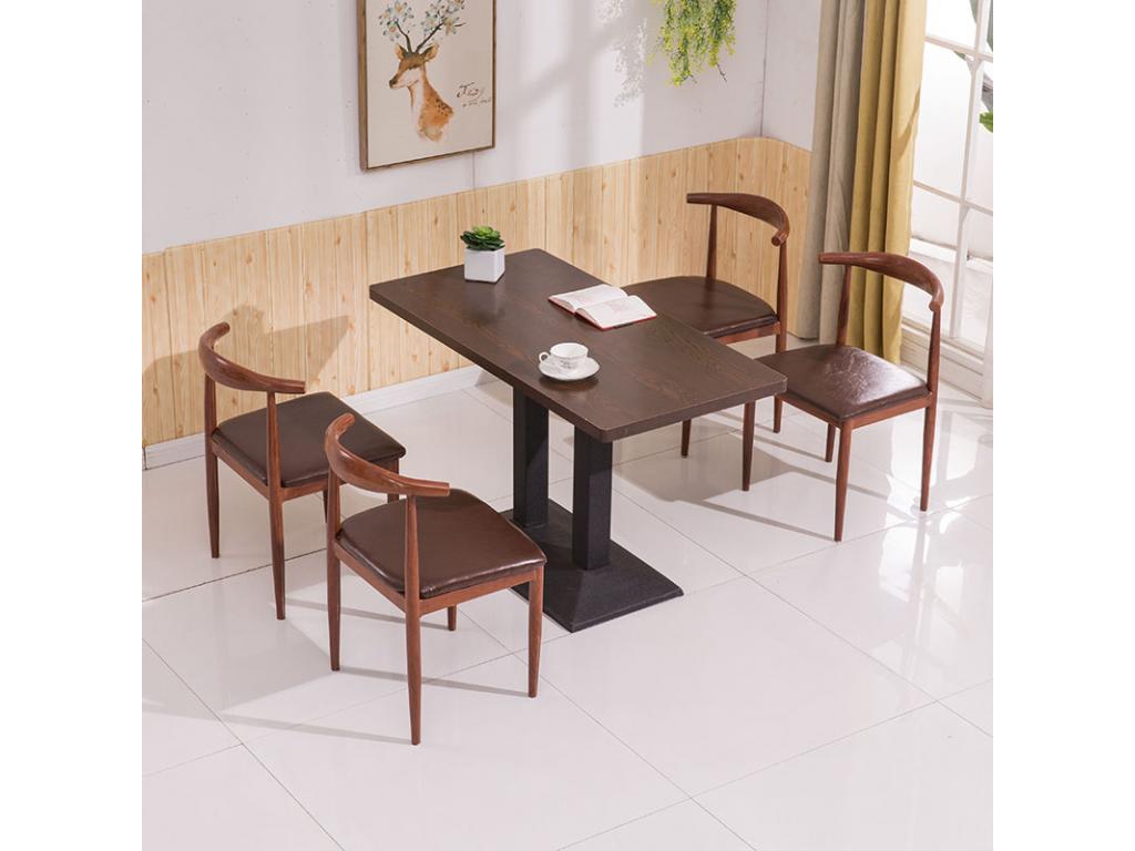 奶茶甜品店桌椅咖啡厅西餐厅桌椅组合四人分体快餐桌椅ft4-100