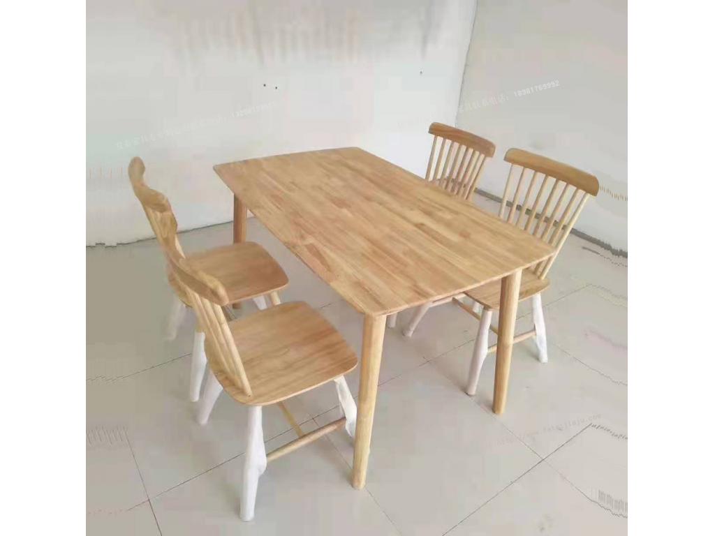 实木餐桌椅组合北欧现代简约橡木一桌四椅家用吃饭饭桌ftsmczy-029