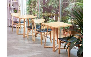 实木餐桌椅实木餐椅钢木餐桌椅小吃店餐桌椅奶茶店餐桌椅咖啡店餐桌椅ftsmczy-053