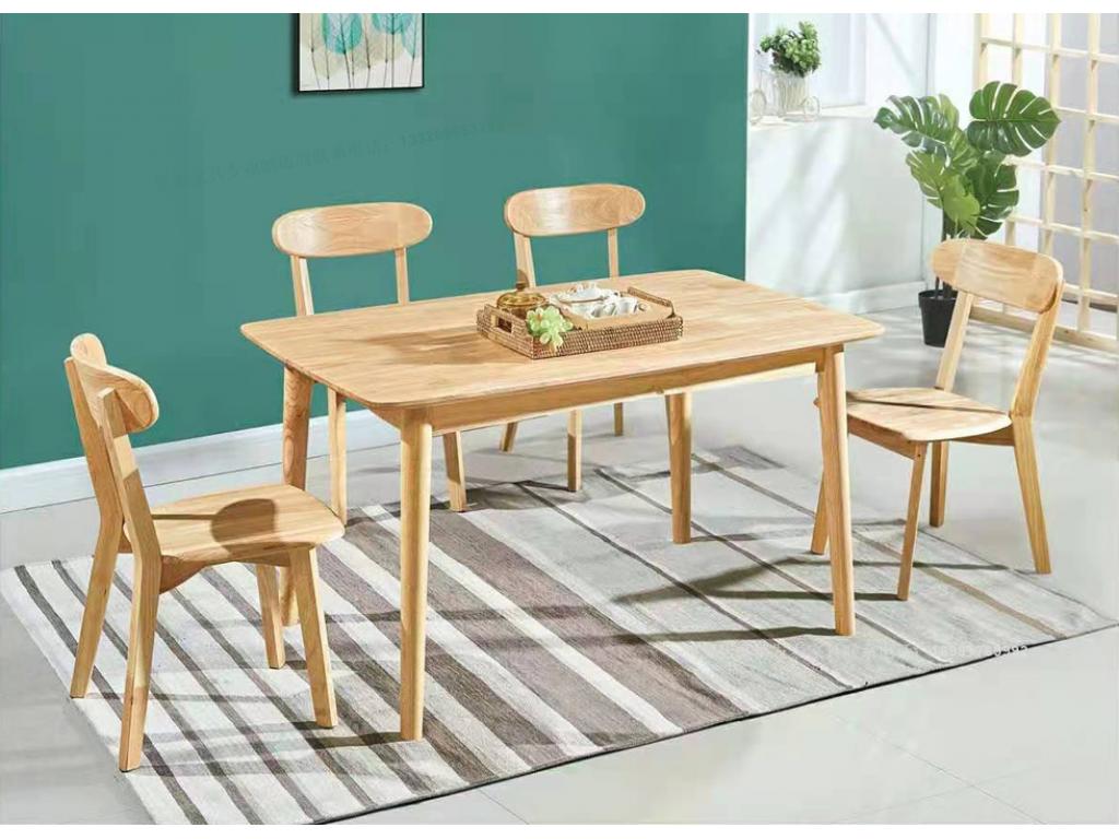 餐桌实木餐桌椅实木餐桌椅配路易斯餐椅组合北欧现代家具ftsmczy-034