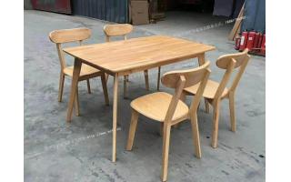 实木餐桌椅餐厅实木餐桌椅中式快餐桌椅原木色进口实木饭桌 北欧餐家具ftsmczy-006