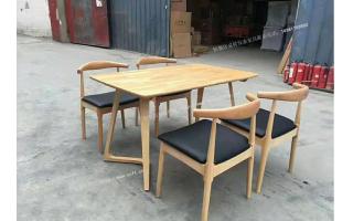 现代中式餐厅条形餐台实木餐桌组合餐桌椅套装ftsmczy-032